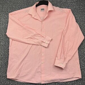 Unlisted Kenneth Cole Mens 2XL Regular Fit Gingham Button Up Shirt Pink White